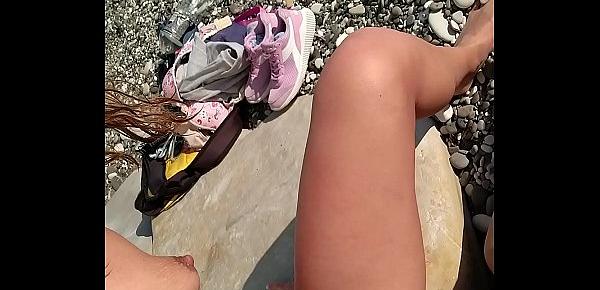  Kinky Selfie - Real amateur kinky nudist couple on the beach. Pissing. Facesitting. Squirt. Blowjob